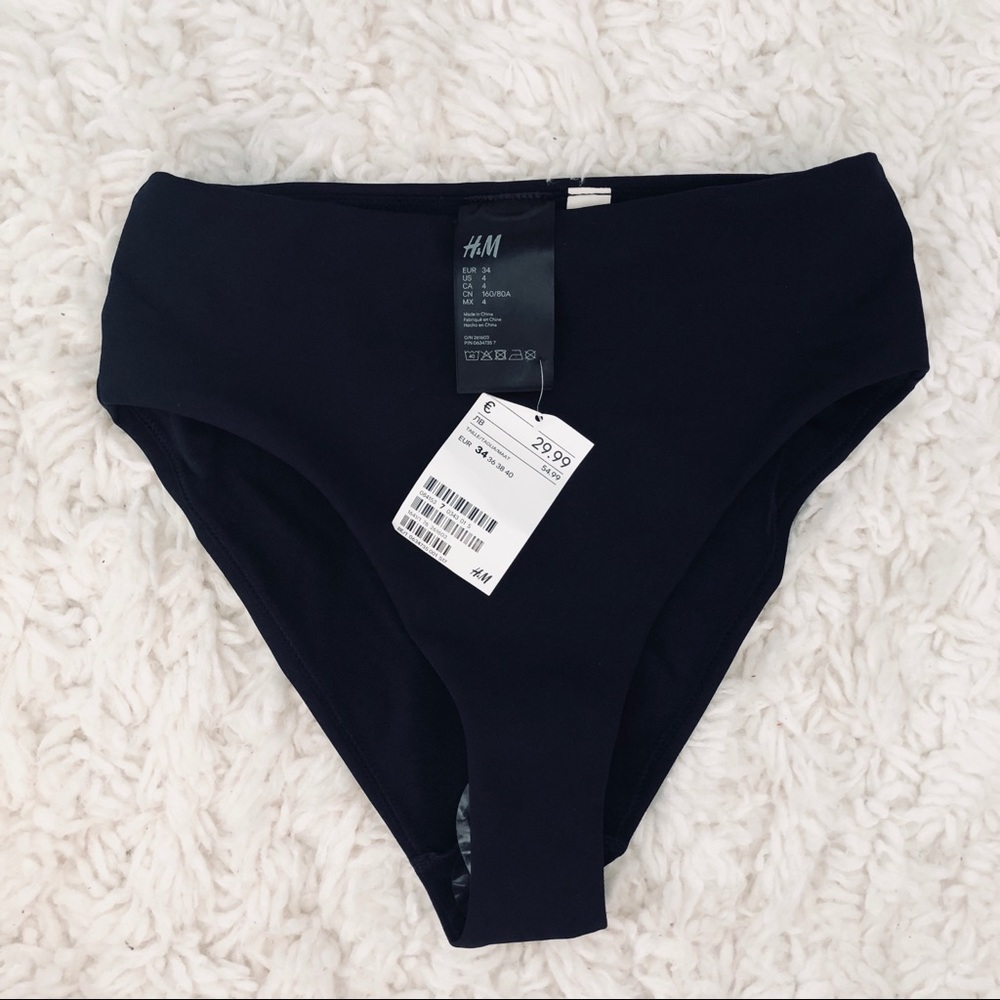NWT! High-Waisted Navy Bikini Bottoms